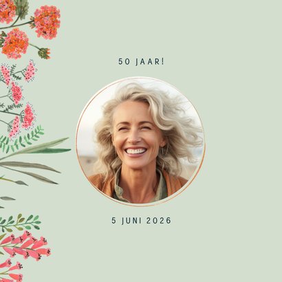 Uitnodiging veldbloemen verjaardagsfeestje 2