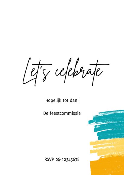 Uitnodiging verfstreken party time 3
