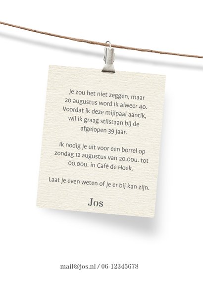 Uitnodiging verjaardag 30 40 50 jaar 3