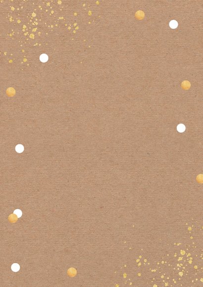 Uitnodiging verjaardag 30 jaar foto kraft confetti ballonnen Achterkant