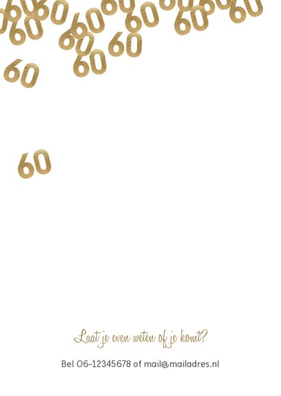 Uitnodiging verjaardag 60 jaar confetti met foto 2
