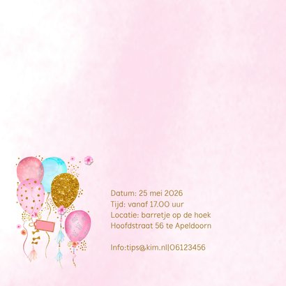 Uitnodiging verjaardag ballonnen 2