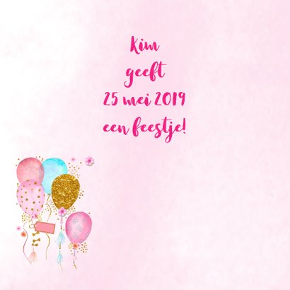 Uitnodiging verjaardag ballonnen 2