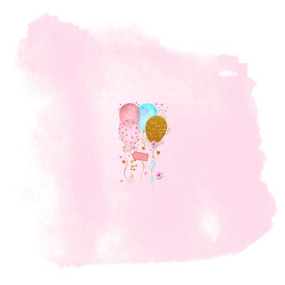 Uitnodiging verjaardag ballonnen Achterkant