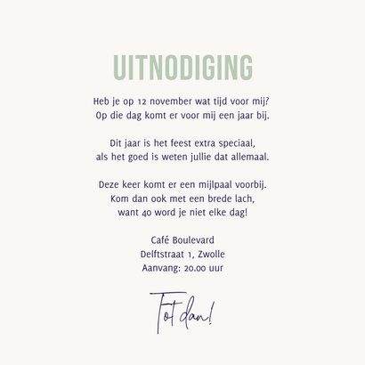 Uitnodiging verjaardag bloemen abstract stijlvol foto  3