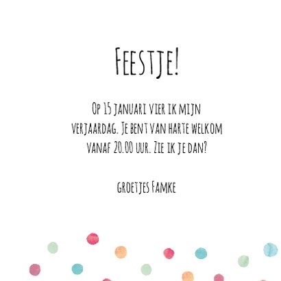 Uitnodiging verjaardag confetti 3