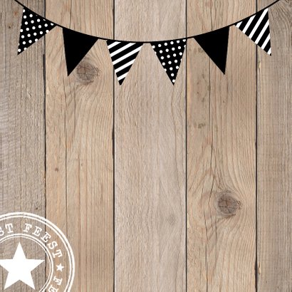Uitnodiging verjaardag feest hout slinger 2