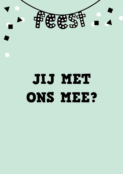 Uitnodiging verjaardag feest samen fotokaart confetti 2