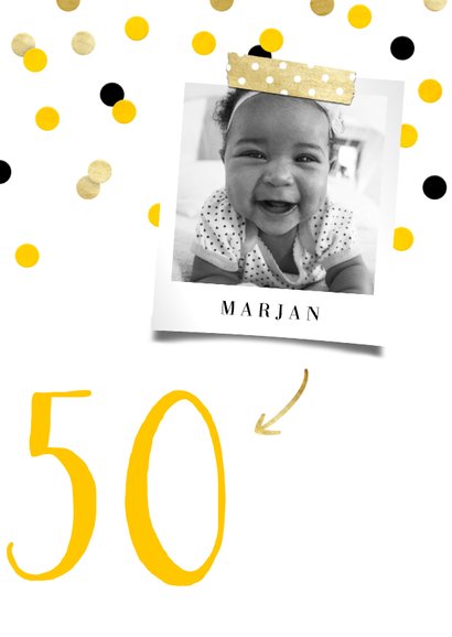 Uitnodiging verjaardag feestelijke confetti aanpasbaar 2