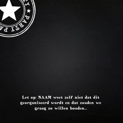 Uitnodiging verjaardag fotocollage krijtbord sterren 2