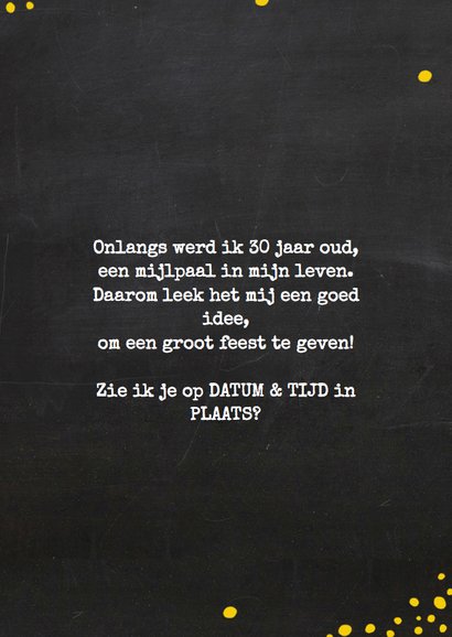 Uitnodiging verjaardag geel av 3