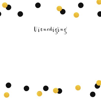 Uitnodiging verjaardag gouden letters met leeftijd 3