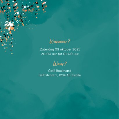 Uitnodiging verjaardag hip met spetters en foto 2