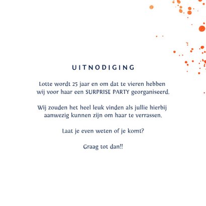 Uitnodiging verjaardag hip ruitjes spetters en foto's 3
