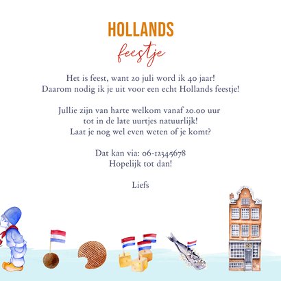 Uitnodiging verjaardag Holland thema 3