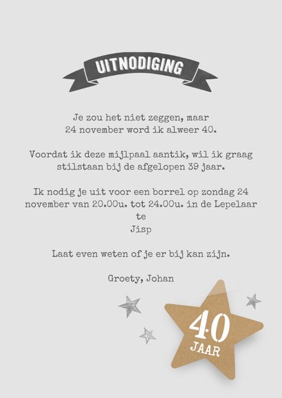 Uitnodiging verjaardag jubileum 3