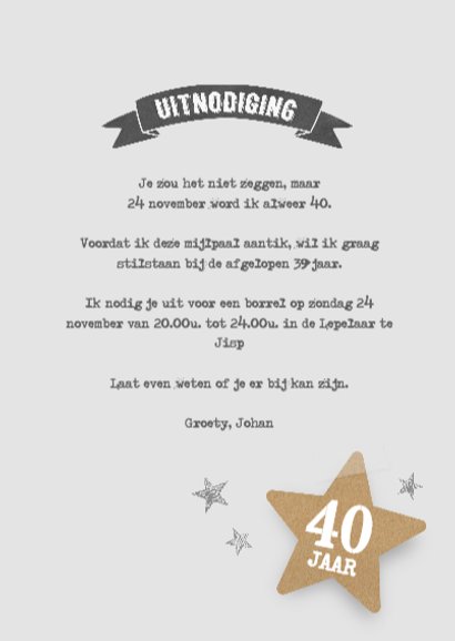 Uitnodiging verjaardag jubileum 3
