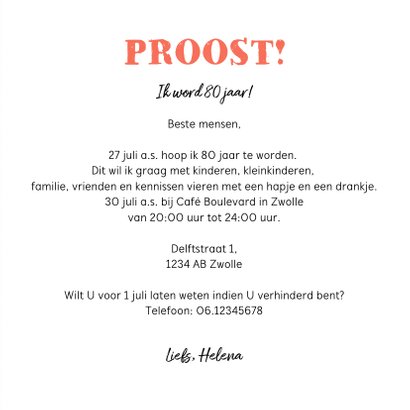 Uitnodiging verjaardag kraftlook met vrolijke bloemen 3