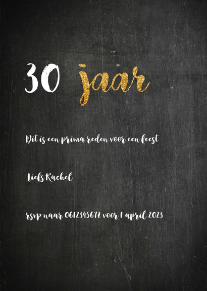 Uitnodiging verjaardag krijtbord 3