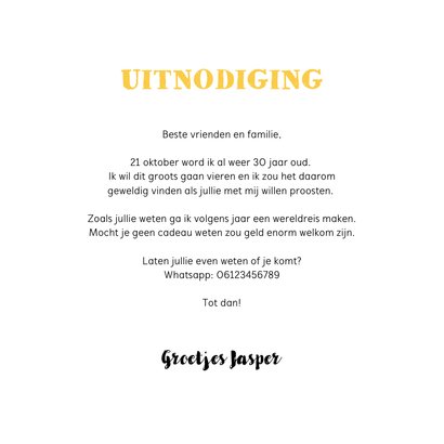 Uitnodiging verjaardag man hip en stoer met krijtbord 3