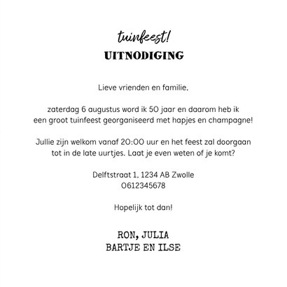 Uitnodiging verjaardag man met houten wegwijzers 3