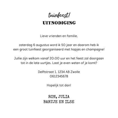 Uitnodiging verjaardag man met houten wegwijzers 3