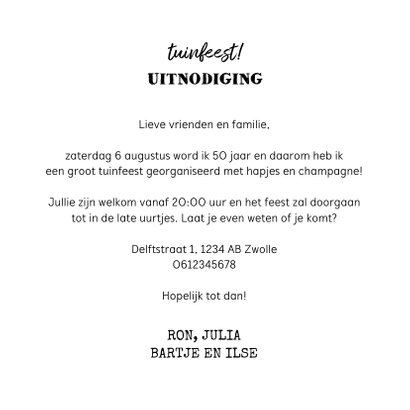 Uitnodiging verjaardag man met houten wegwijzers 3
