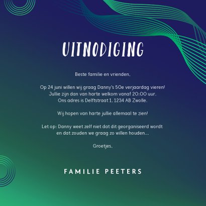 Uitnodiging verjaardag man modern grafisch 30 jaar 3