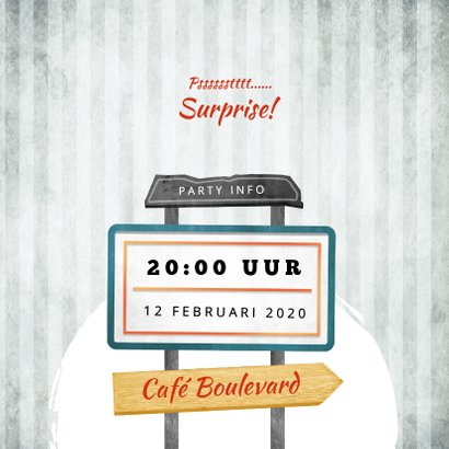 Uitnodiging verjaardag man vintage retro signs 2