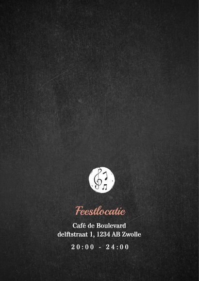 Uitnodiging verjaardag old times krijtbord 2