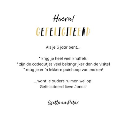 Uitnodiging verjaardag samen 100 okergeel met spetters 3