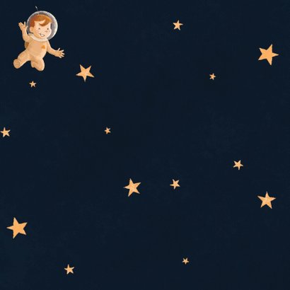 Uitnodiging verjaardag spacecadet kinderfeestje Achterkant