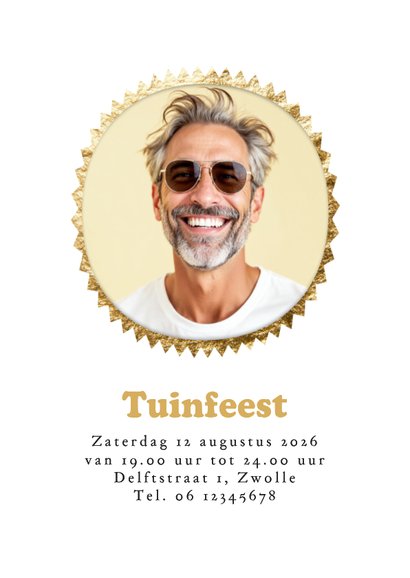 Uitnodiging verjaardag tuinfeest cocktail party foto disco 2