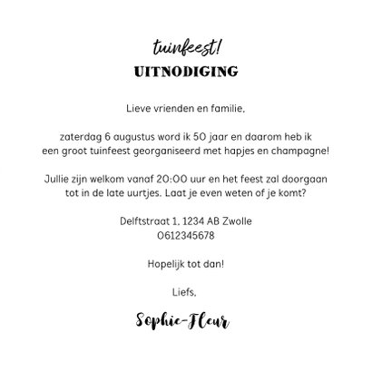 Uitnodiging verjaardag vrouw hip met houten wegwijzers 3