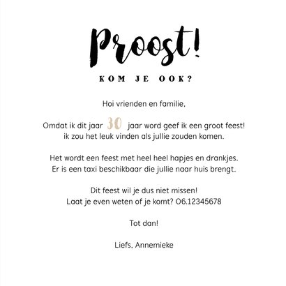 Uitnodiging verjaardag vrouw hip met spetters en eigen foto 3