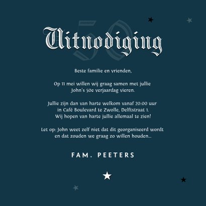 uitnodiging verjaardagsfeest 50 jaar man vintage stijlvol 3