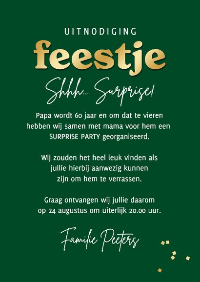 Uitnodiging verjaardagsfeest feestje confetti foto bier 3