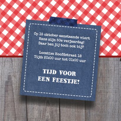 Uitnodiging verjaardagsfeest man 50 foto stoer 3
