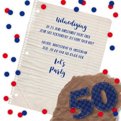 Uitnodiging verjaardagsfeest man 50 stoer foto 3