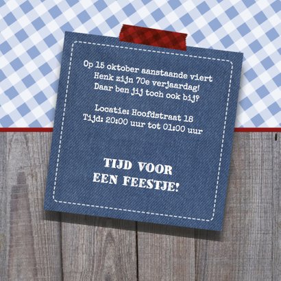 Uitnodiging verjaardagsfeest man 70 stoer 3