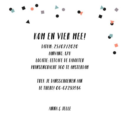 Uitnodiging verjaardagsfeest samen filmrol 3