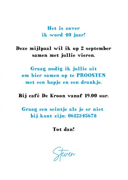 Uitnodiging verjaardagsfeest springend biertje met kaarsjes 3