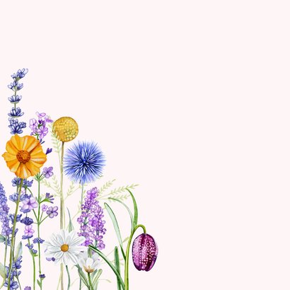 Uitnodiging verjaardagsfeest veldbloemen 2