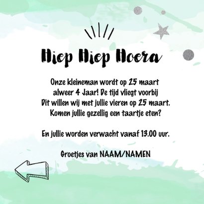 Uitnodiging verjaardagskaart feestje groen 3