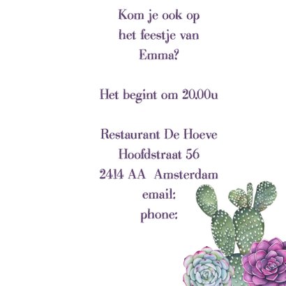 Uitnodiging vetplanten aquarel 3