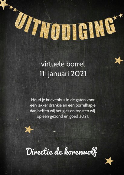 Uitnodiging virtuele nieuwjaarsborrel slinger 3