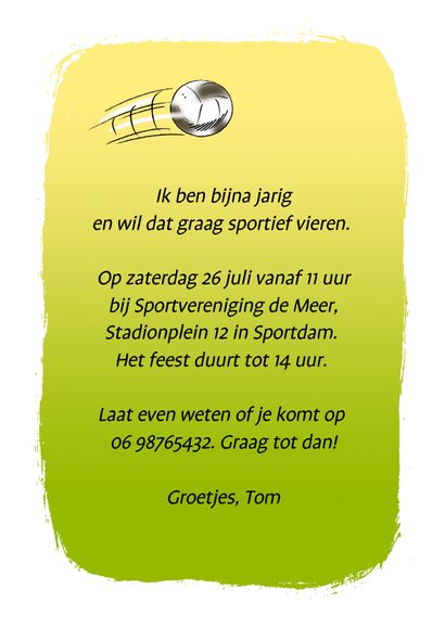 Uitnodiging voetbalfeest strip - A 3