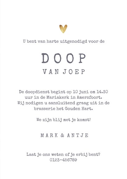 Uitnodiging voor doop blauw met stippen en foto 3