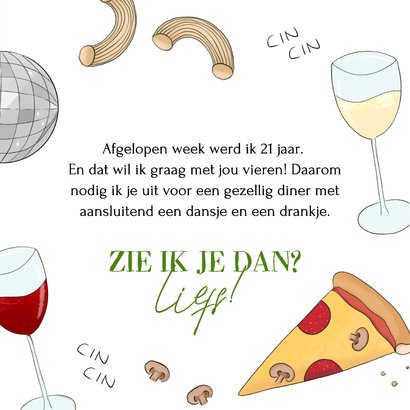 Uitnodiging voor een Italiaans diner 3