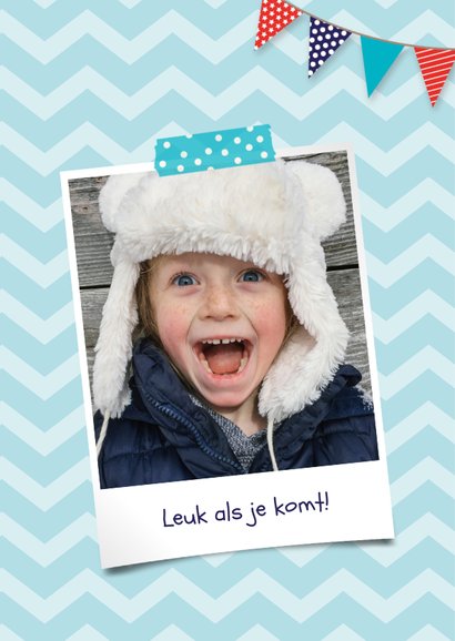 Uitnodiging voor een kinderfeestje foto en hondje 2